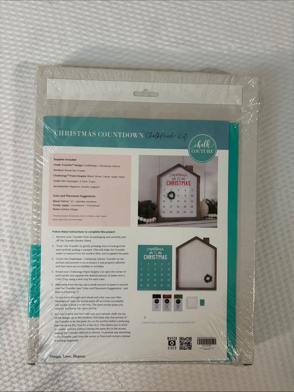 Chalk Couture Christmas Countdown Chalkboard Kit - New in Sealed Box